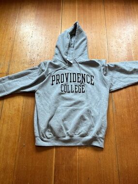 Champion Gray Providence College Hoodie with Black Lettering
